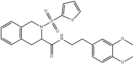 N-[2-(3,4-dimethoxyphenyl)ethyl]-2-(2-thienylsulfonyl)-1,2,3,4-tetrahydro-3-isoquinolinecarboxamide Struktur