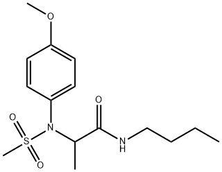 N-butyl-2-[4-methoxy(methylsulfonyl)anilino]propanamide Struktur