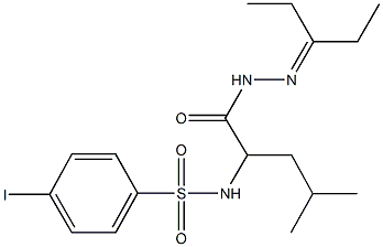 N-(1-{[2-(1-ethylpropylidene)hydrazino]carbonyl}-3-methylbutyl)-4-iodobenzenesulfonamide Struktur