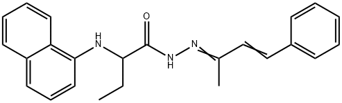 N'-(1-methyl-3-phenyl-2-propenylidene)-2-(1-naphthylamino)butanohydrazide Struktur