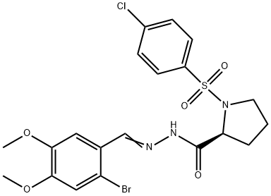 N'-(2-bromo-4,5-dimethoxybenzylidene)-1-[(4-chlorophenyl)sulfonyl]-2-pyrrolidinecarbohydrazide Struktur