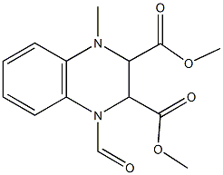 dimethyl 1-formyl-4-methyl-1,2,3,4-tetrahydro-2,3-quinoxalinedicarboxylate Struktur