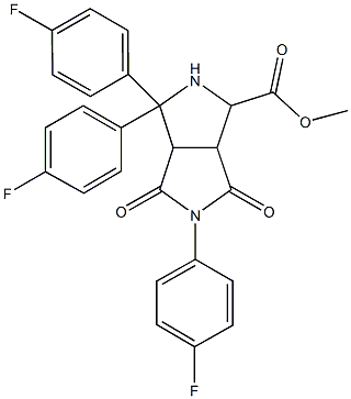 methyl 3,3,5-tris(4-fluorophenyl)-4,6-dioxooctahydropyrrolo[3,4-c]pyrrole-1-carboxylate Struktur