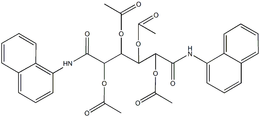 2,3-bis(acetyloxy)-1-[1-(acetyloxy)-2-(1-naphthylamino)-2-oxoethyl]-4-(1-naphthylamino)-4-oxobutyl acetate Struktur