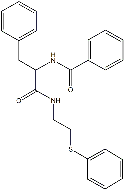 N-(1-benzyl-2-oxo-2-{[2-(phenylsulfanyl)ethyl]amino}ethyl)benzamide Struktur