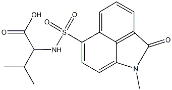 N-[(1-methyl-2-oxo-1,2-dihydrobenzo[cd]indol-6-yl)sulfonyl]valine Struktur