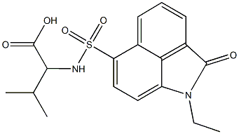 N-[(1-ethyl-2-oxo-1,2-dihydrobenzo[cd]indol-6-yl)sulfonyl]valine Struktur