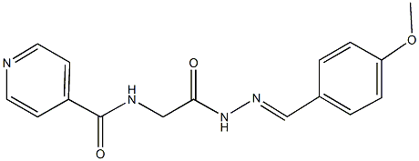 N-{2-[2-(4-methoxybenzylidene)hydrazino]-2-oxoethyl}isonicotinamide Struktur