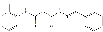 N-(2-chlorophenyl)-3-oxo-3-[2-(1-phenylethylidene)hydrazino]propanamide Struktur