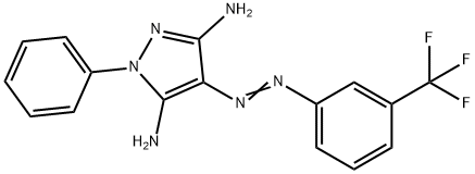 3-amino-1-phenyl-4-{[3-(trifluoromethyl)phenyl]diazenyl}-1H-pyrazol-5-ylamine Struktur