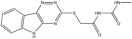 N-methyl-N'-[(5H-[1,2,4]triazino[5,6-b]indol-3-ylsulfanyl)acetyl]urea Struktur