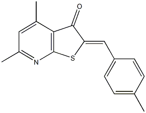 4,6-dimethyl-2-(4-methylbenzylidene)thieno[2,3-b]pyridin-3(2H)-one Struktur