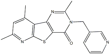 2,7,9-trimethyl-3-(3-pyridinylmethyl)pyrido[3',2':4,5]thieno[3,2-d]pyrimidin-4(3H)-one Struktur