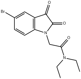 2-(5-bromo-2,3-dioxo-2,3-dihydro-1H-indol-1-yl)-N,N-diethylacetamide Struktur