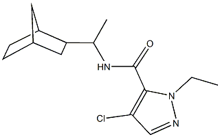 N-(1-bicyclo[2.2.1]hept-2-ylethyl)-4-chloro-1-ethyl-1H-pyrazole-5-carboxamide Struktur