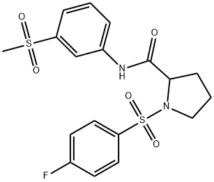 1-[(4-fluorophenyl)sulfonyl]-N-[3-(methylsulfonyl)phenyl]-2-pyrrolidinecarboxamide Struktur