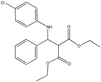 diethyl 2-[(4-chloroanilino)(phenyl)methyl]malonate Struktur