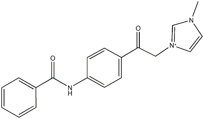 3-{2-[4-(benzoylamino)phenyl]-2-oxoethyl}-1-methyl-1H-imidazol-3-ium Struktur