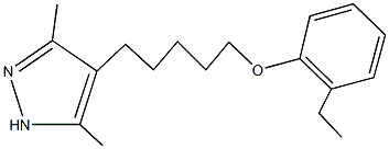 4-[5-(2-ethylphenoxy)pentyl]-3,5-dimethyl-1H-pyrazole Struktur