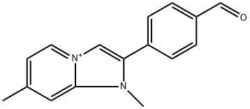 2-(4-formylphenyl)-1,7-dimethylimidazo[1,2-a]pyridin-1-ium Struktur