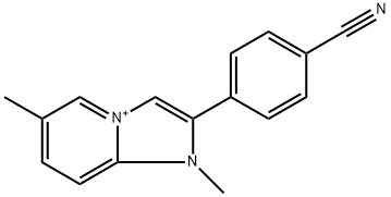 2-(4-cyanophenyl)-1,6-dimethylimidazo[1,2-a]pyridin-1-ium Struktur