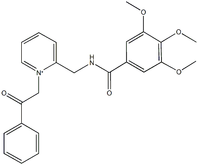 1-(2-oxo-2-phenylethyl)-2-{[(3,4,5-trimethoxybenzoyl)amino]methyl}pyridinium Struktur