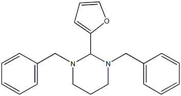 2-furan-2-yl-1,3-bis(phenylmethyl)hexahydropyrimidine Struktur