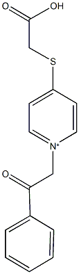 4-[(carboxymethyl)sulfanyl]-1-(2-oxo-2-phenylethyl)pyridinium Struktur