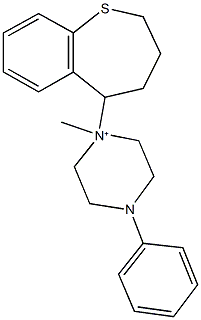 1-methyl-4-phenyl-1-(2,3,4,5-tetrahydro-1-benzothiepin-5-yl)piperazin-1-ium Struktur