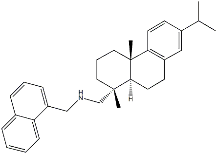 N-[(7-isopropyl-1,4a-dimethyl-1,2,3,4,4a,9,10,10a-octahydro-1-phenanthrenyl)methyl]-N-(1-naphthylmethyl)amine Struktur