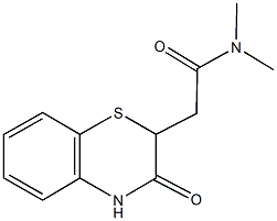 N,N-dimethyl-2-(3-oxo-3,4-dihydro-2H-1,4-benzothiazin-2-yl)acetamide Struktur