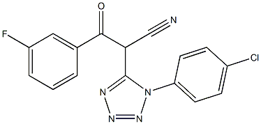 2-[1-(4-chlorophenyl)-1H-tetraazol-5-yl]-3-(3-fluorophenyl)-3-oxopropanenitrile Struktur