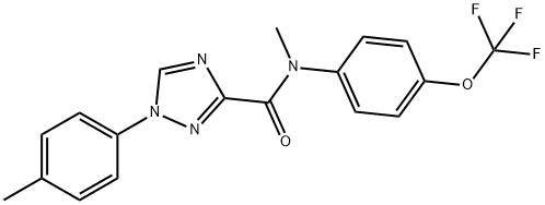 N-methyl-1-(4-methylphenyl)-N-[4-(trifluoromethoxy)phenyl]-1H-1,2,4-triazole-3-carboxamide Struktur