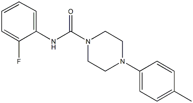 N-(2-fluorophenyl)-4-(4-methylphenyl)-1-piperazinecarboxamide Struktur