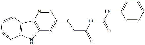 N-phenyl-N'-[(5H-[1,2,4]triazino[5,6-b]indol-3-ylsulfanyl)acetyl]urea Struktur