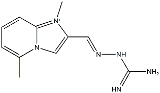 2-{2-[amino(imino)methyl]carbohydrazonoyl}-1,5-dimethylimidazo[1,2-a]pyridin-1-ium Struktur