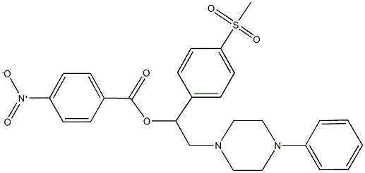 1-[4-(methylsulfonyl)phenyl]-2-(4-phenyl-1-piperazinyl)ethyl 4-nitrobenzoate Struktur