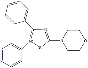 5-(4-morpholinyl)-2,3-diphenyl-1,2,4-thiadiazol-2-ium Struktur