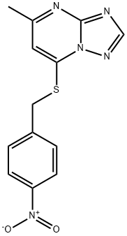 7-({4-nitrobenzyl}sulfanyl)-5-methyl[1,2,4]triazolo[1,5-a]pyrimidine Struktur