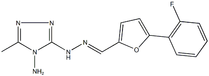 5-(2-fluorophenyl)-2-furaldehyde (4-amino-5-methyl-4H-1,2,4-triazol-3-yl)hydrazone Struktur