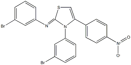 3-(3-bromophenyl)-2-[(3-bromophenyl)imino]-4-{4-nitrophenyl}-2,3-dihydro-1,3-thiazole Struktur