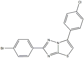 2-(4-bromophenyl)-6-(4-chlorophenyl)[1,3]thiazolo[3,2-b][1,2,4]triazole Struktur