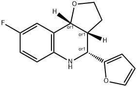 8-fluoro-4-(2-furyl)-2,3,3a,4,5,9b-hexahydrofuro[3,2-c]quinoline Struktur