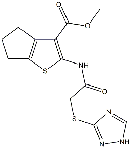 methyl 2-{[(1H-1,2,4-triazol-3-ylsulfanyl)acetyl]amino}-5,6-dihydro-4H-cyclopenta[b]thiophene-3-carboxylate Struktur