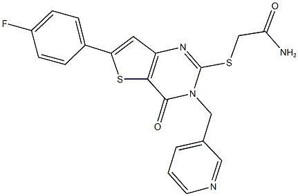 2-{[6-(4-fluorophenyl)-4-oxo-3-(3-pyridinylmethyl)-3,4-dihydrothieno[3,2-d]pyrimidin-2-yl]sulfanyl}acetamide Struktur