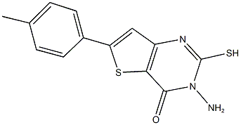 3-amino-6-(4-methylphenyl)-2-sulfanylthieno[3,2-d]pyrimidin-4(3H)-one Struktur