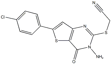 {[3-amino-6-(4-chlorophenyl)-4-oxo-3,4-dihydrothieno[3,2-d]pyrimidin-2-yl]sulfanyl}acetonitrile Struktur