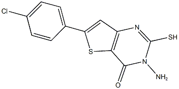 3-amino-6-(4-chlorophenyl)-2-sulfanylthieno[3,2-d]pyrimidin-4(3H)-one Struktur