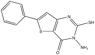 3-amino-6-phenyl-2-sulfanylthieno[3,2-d]pyrimidin-4(3H)-one Struktur