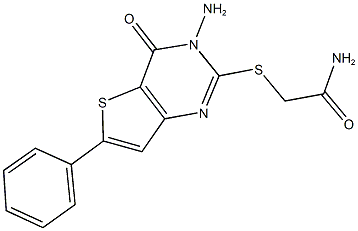 2-[(3-amino-4-oxo-6-phenyl-3,4-dihydrothieno[3,2-d]pyrimidin-2-yl)sulfanyl]acetamide Struktur